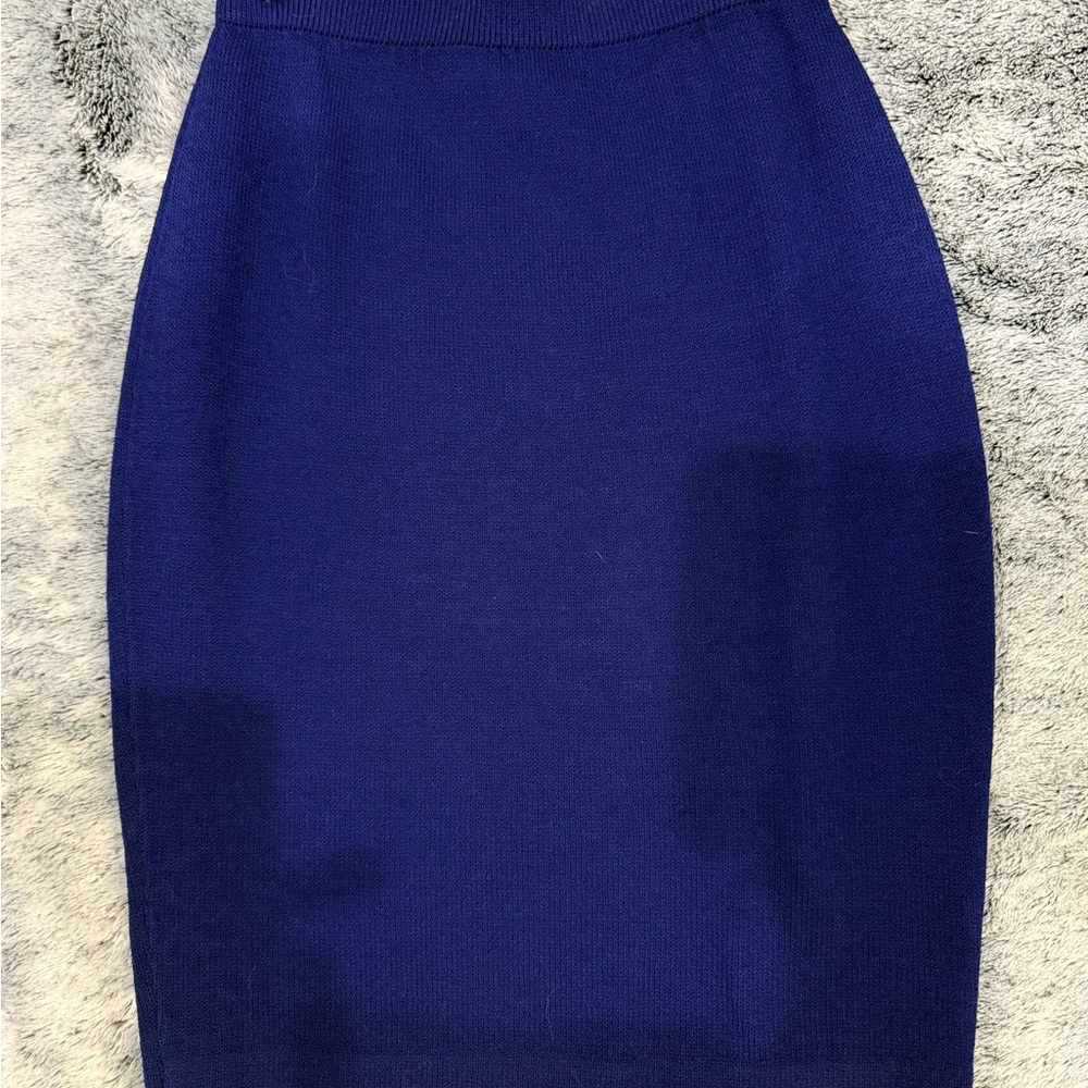 St. John Blue Knit Skirt